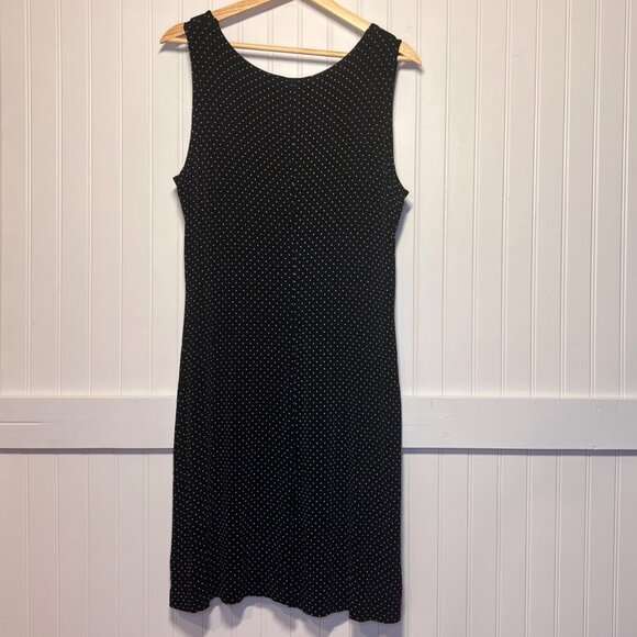 Vintage Ronni Nicole Polka Dot Black Dress Textured Sleeveless LBD VTG 12 - Picture 2 of 4
